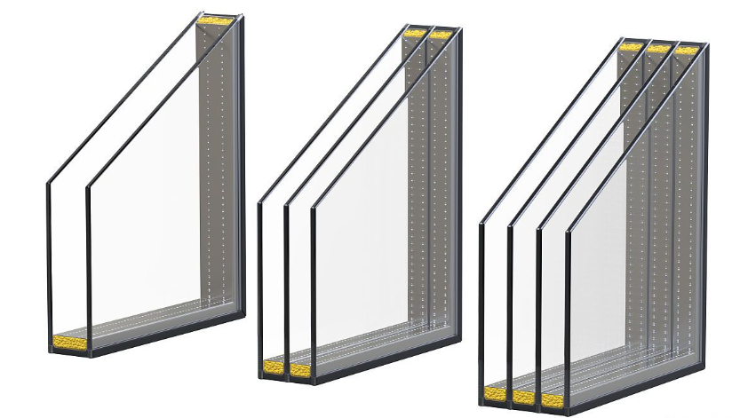 Multi-layer insulating glass, triple-layer insulating glass Multi-layer insulating glass, triple-layer insulating glass