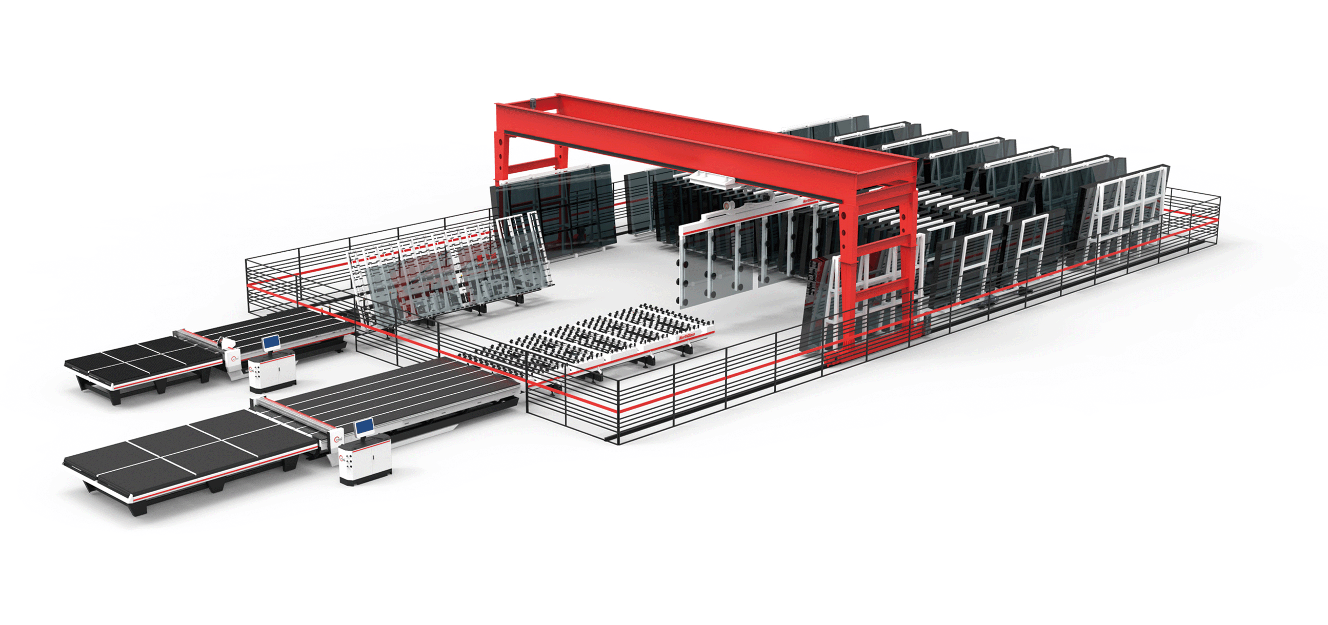 Gantry-Type Glass Sheet Storage System