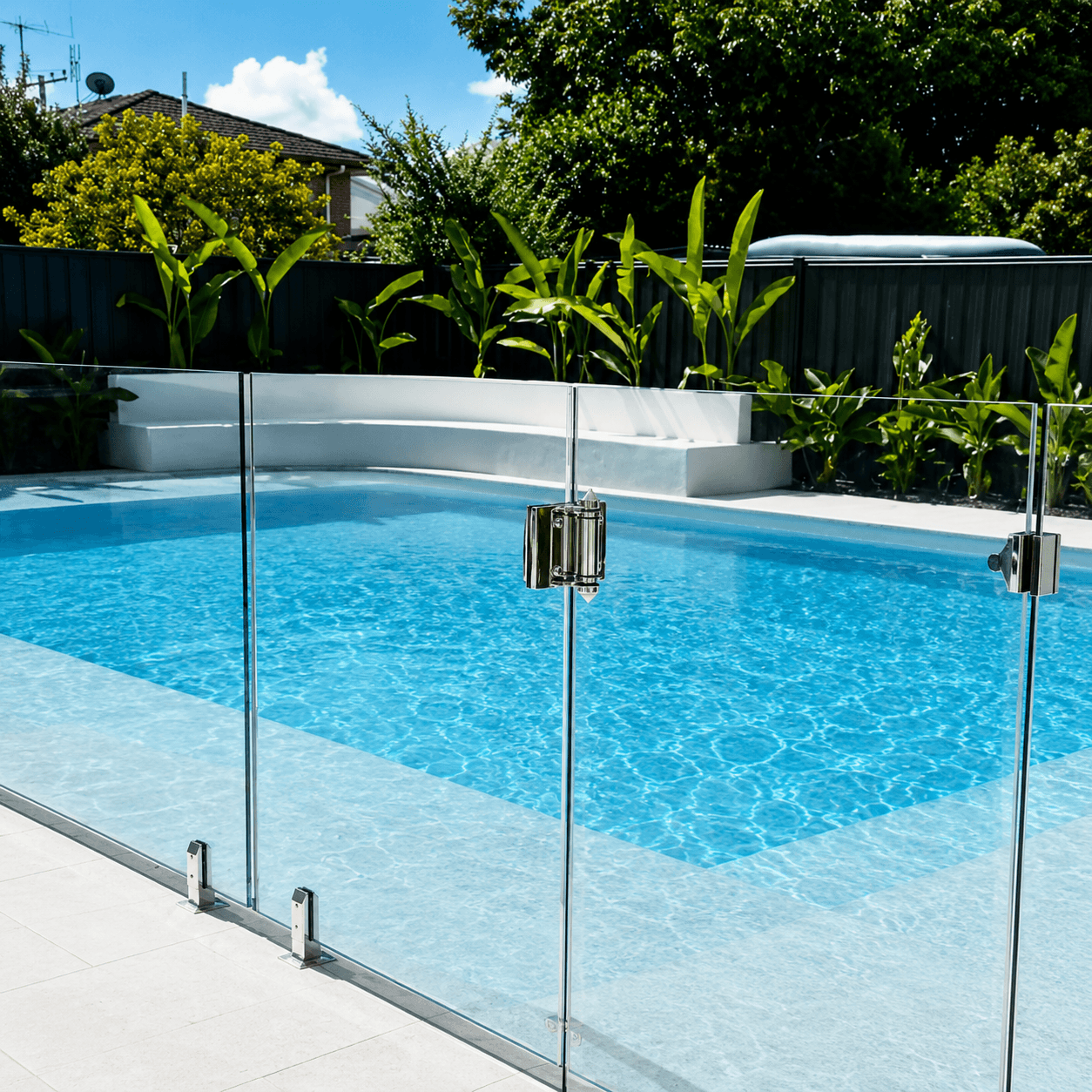 Self-closing hinges for pool fencing gate access