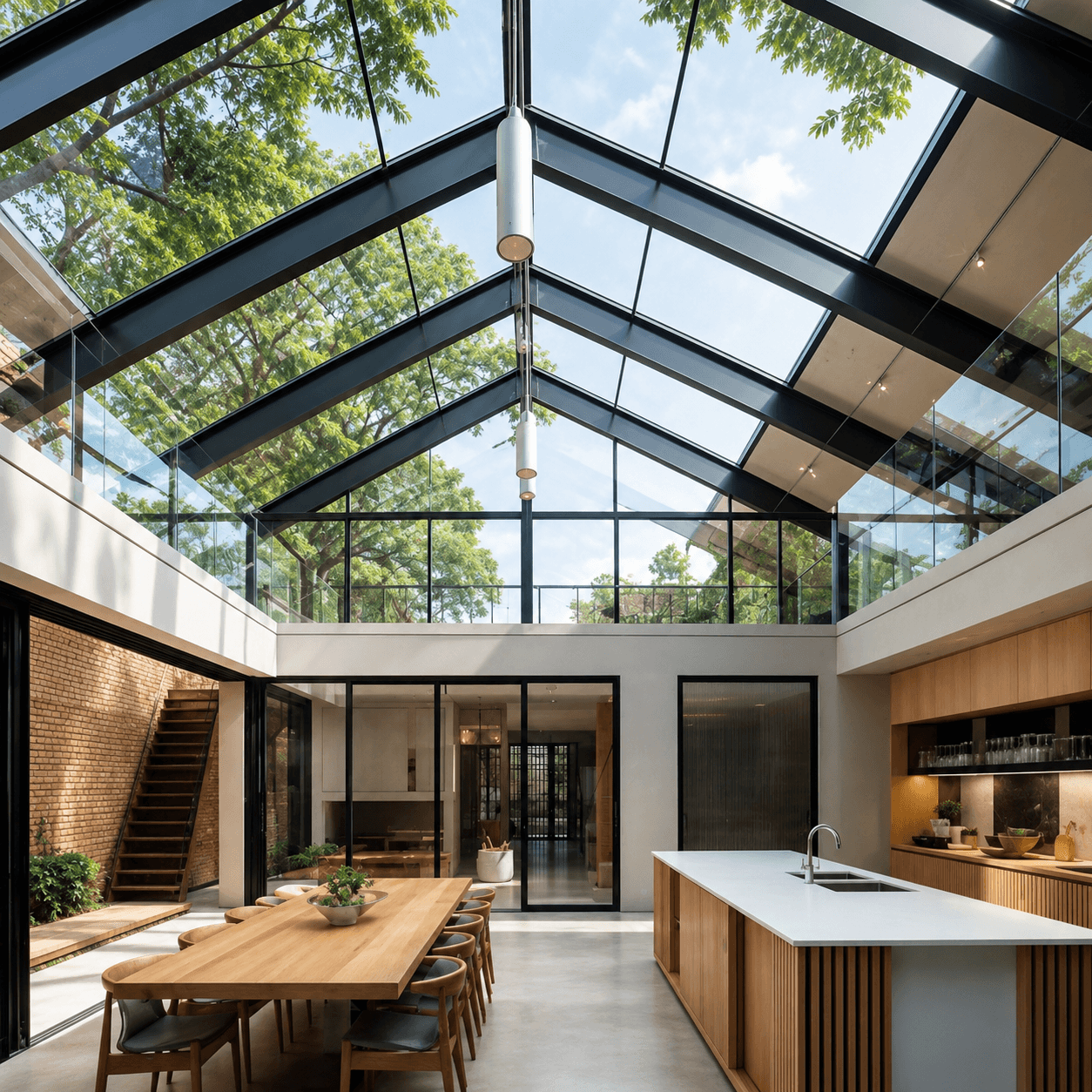 Indoor Courtyard Glass Roof