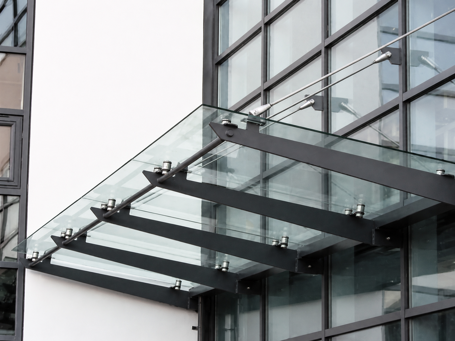 Under Supported Bracket Glass Canopy