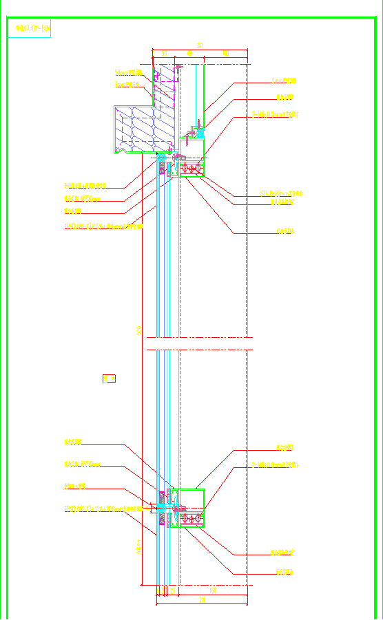 Original curtain wall and structure interface drawing