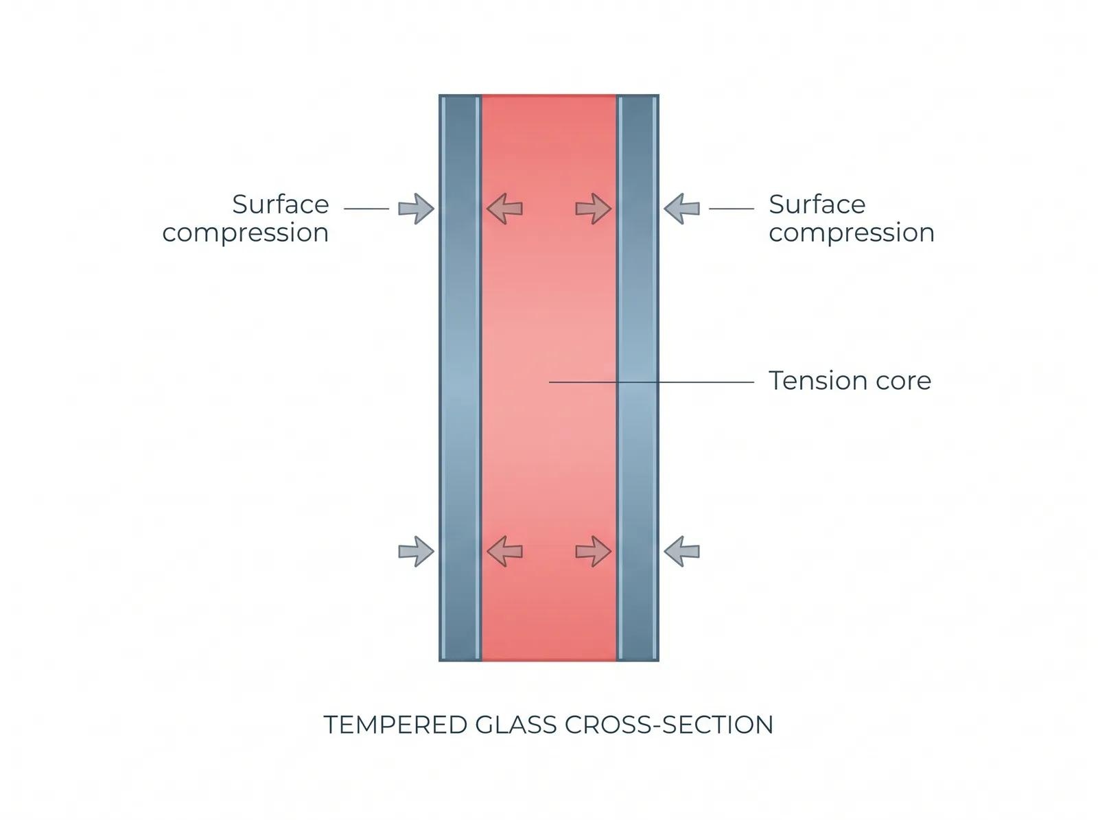 tempered glass stress diagram