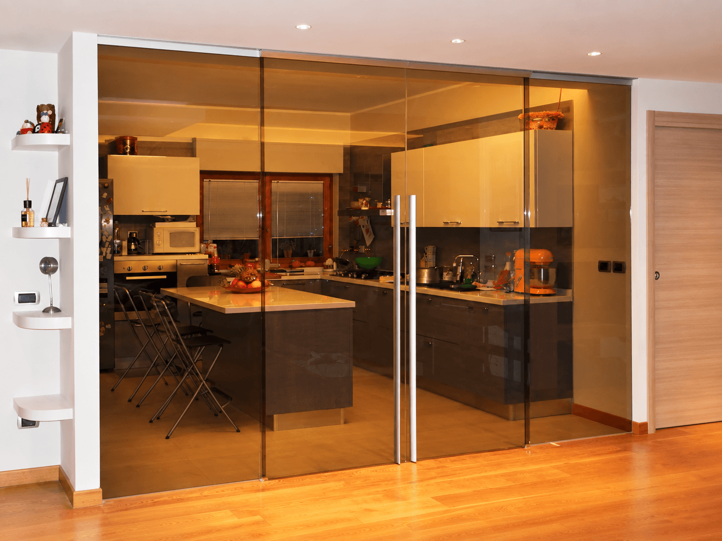 Ions tinted glass door