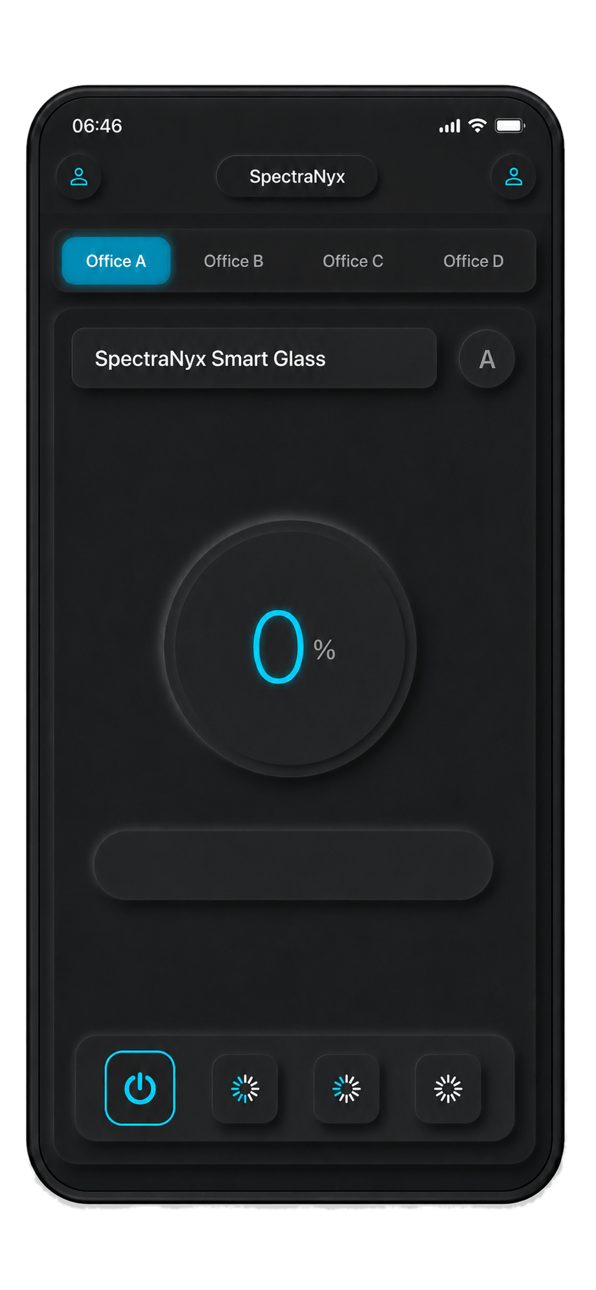 SpectraNyx smart glass controller 0 percent mode