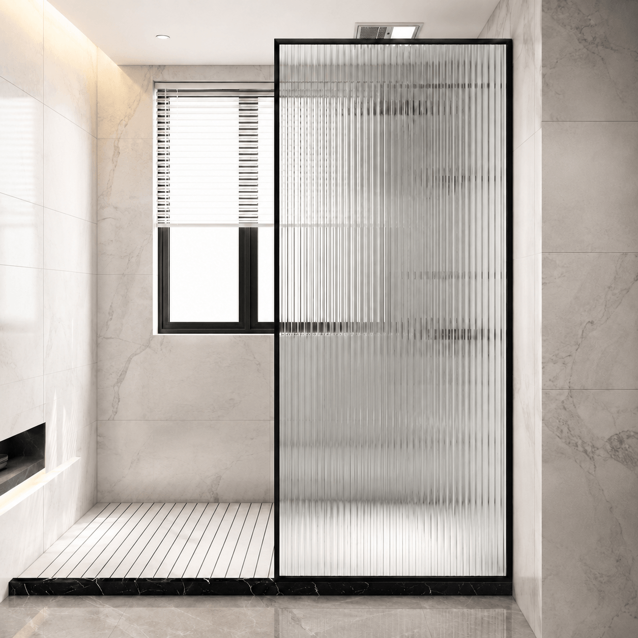 Fluted Glass Bathroom