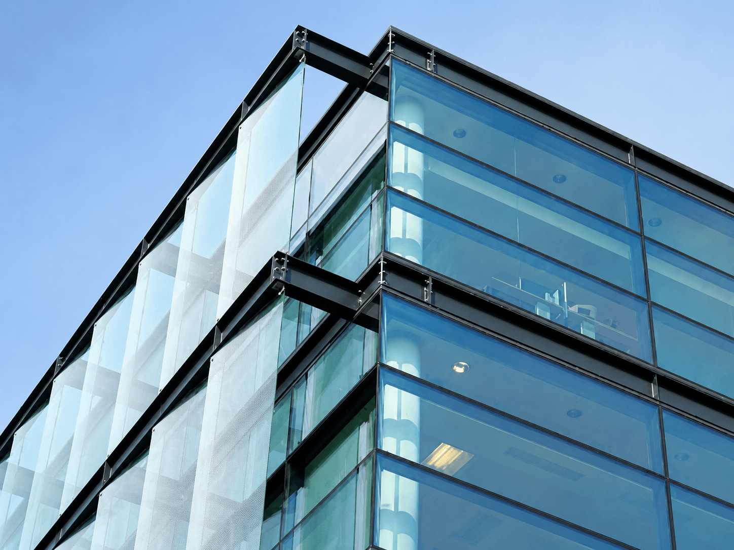 Glass Curtain Wall Under Blazing Sun