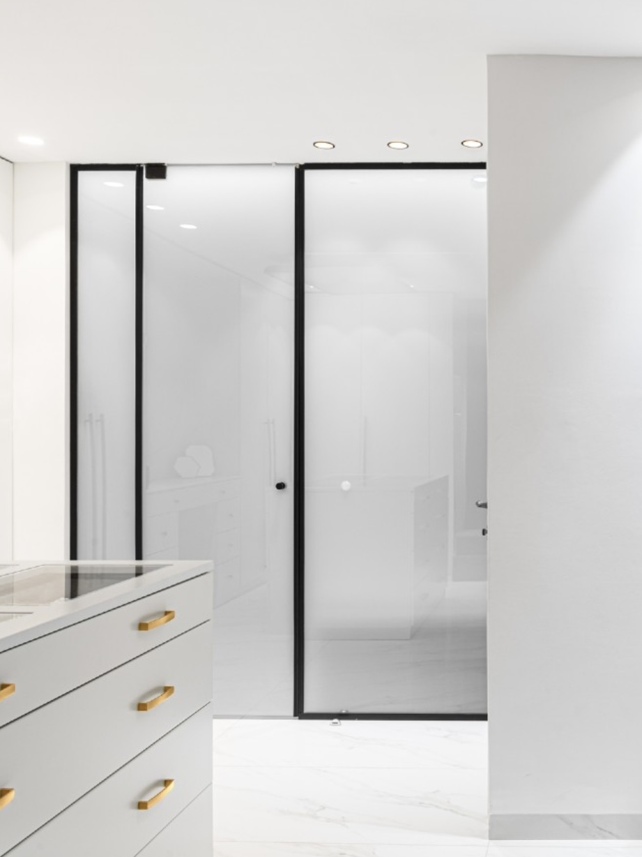 SpectraVeil Smart Glass residential bathroom project