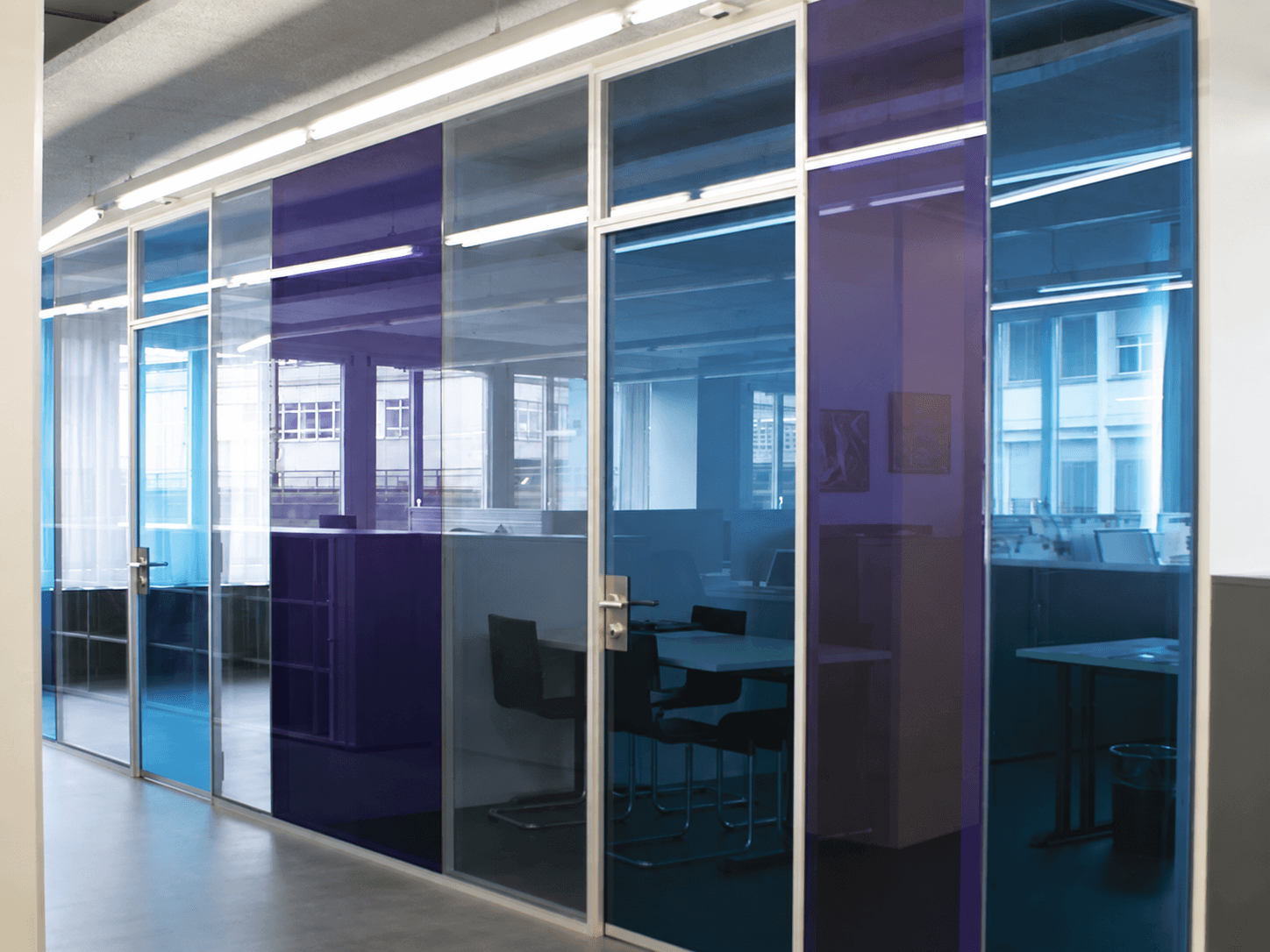 ions tinted glass office partition